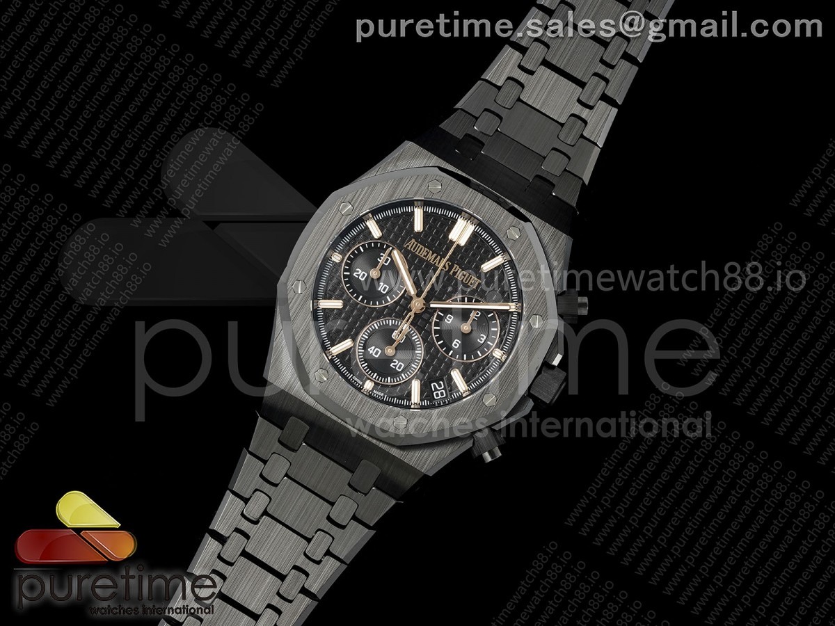 Royal Oak Chrono 26240 Black Ceramic ZF 1:1 Best Edition on Ceramic Bracelet SA4401 Super Clone V2 (Free Sprung)